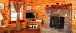 Native Stone Fireplace for that Romantic Vacation in the Mountains
